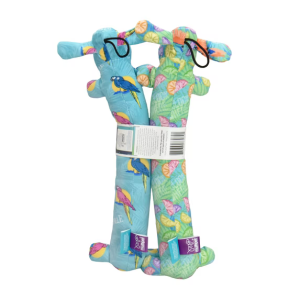 Multipet Margaritaville Summer Loofa Dog, Plush Dog Toy, 2 pack with Tropical Patterns, view 2